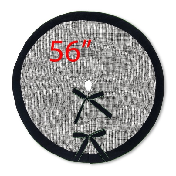 Holiday Time Black and White Plaid Christmas Tree Skirt, 56" - Picture 2 of 4